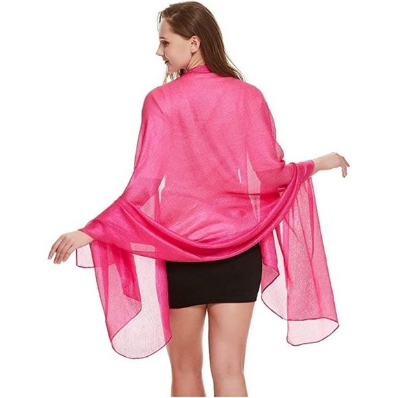 Women's Shawl Metallic Sparkle for Evening Dresses, Rose Sparkle